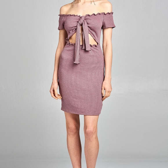 BLACKASHMERE Dresses & Skirts - Say My Name Off Shoulder Dress - Mauve